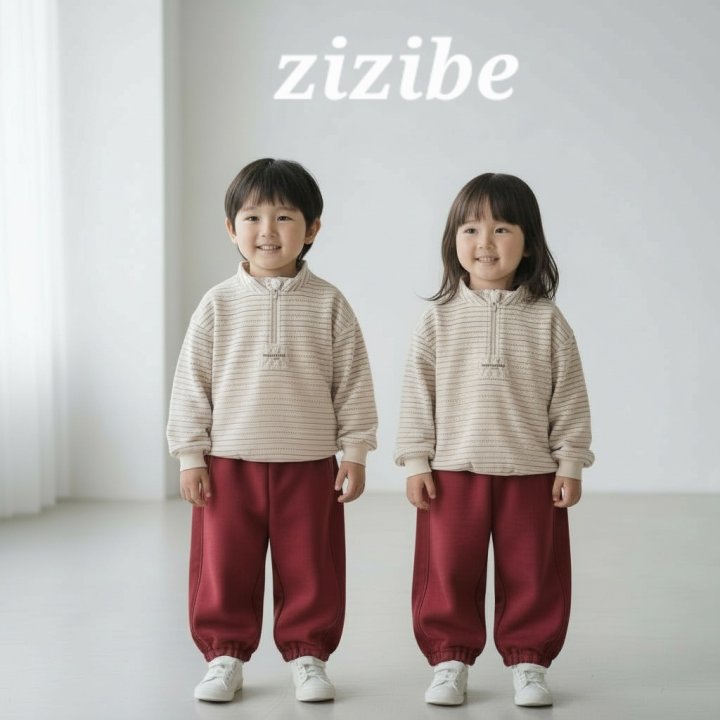 Zizibe - Korean Baby Fashion - #babygirlfashion - Patch Stripe Top Bottom Set - 2