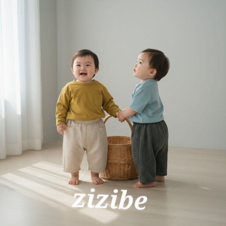 Zizibe - Korean Baby Fashion - #babylifestyle - Check Baggy Pants - 6