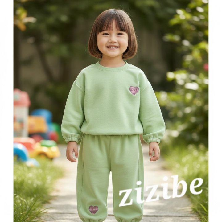 Zizibe - Korean Baby Fashion - #babylifestyle - Heart Top Bottom Set