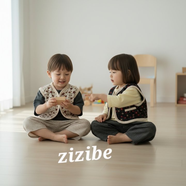 Zizibe - Korean Baby Fashion - #babyootd - Flower Vest - 5