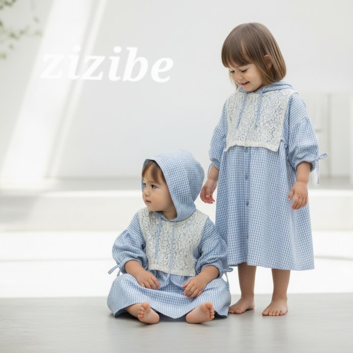 Check One-piece (Lace Bib Not Included) by Zizibe for Baby - view 1