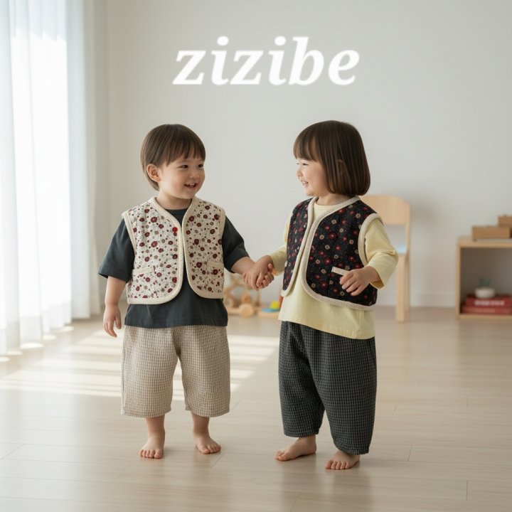 Zizibe - Korean Baby Fashion - #babyoutfit - Check Baggy Pants - 9