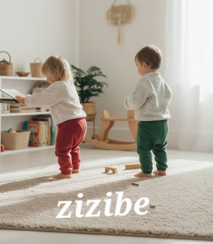 Zizibe - Korean Baby Fashion - #babyoutfit - Patch Stripe Top Bottom Set - 6