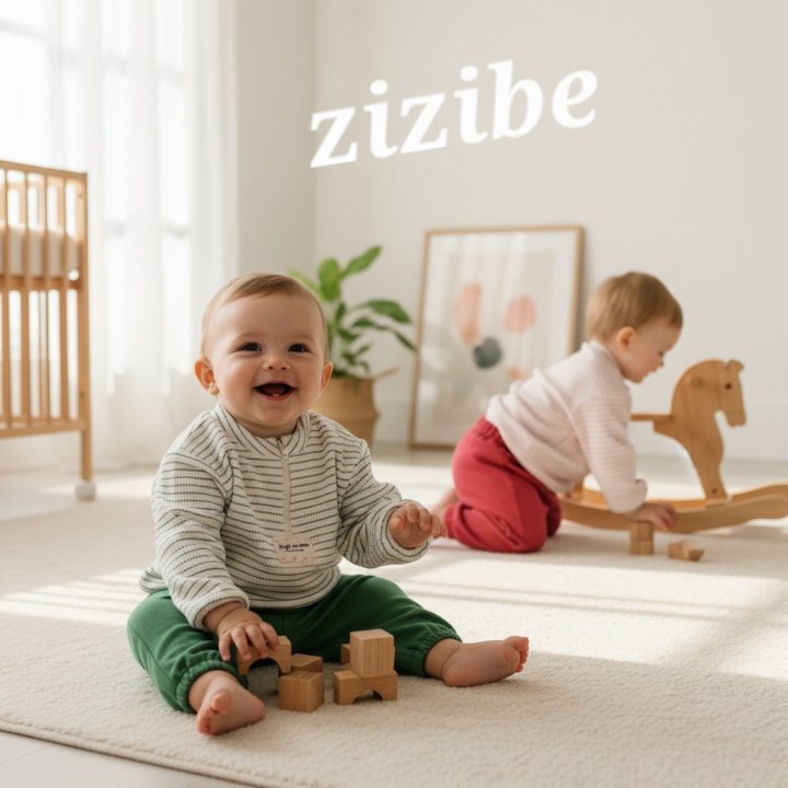 Zizibe - Korean Baby Fashion - #babyoutfit - Patch Stripe Top Bottom Set - 7