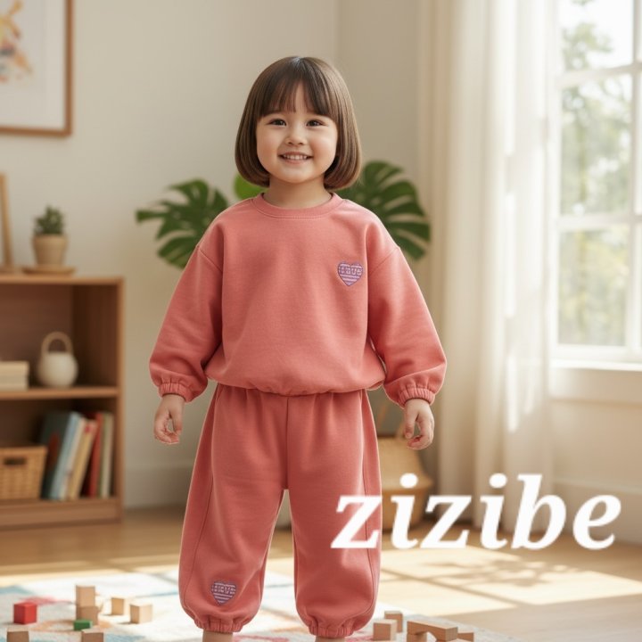 Zizibe - Korean Baby Fashion - #babyoutfit - Heart Top Bottom Set - 5