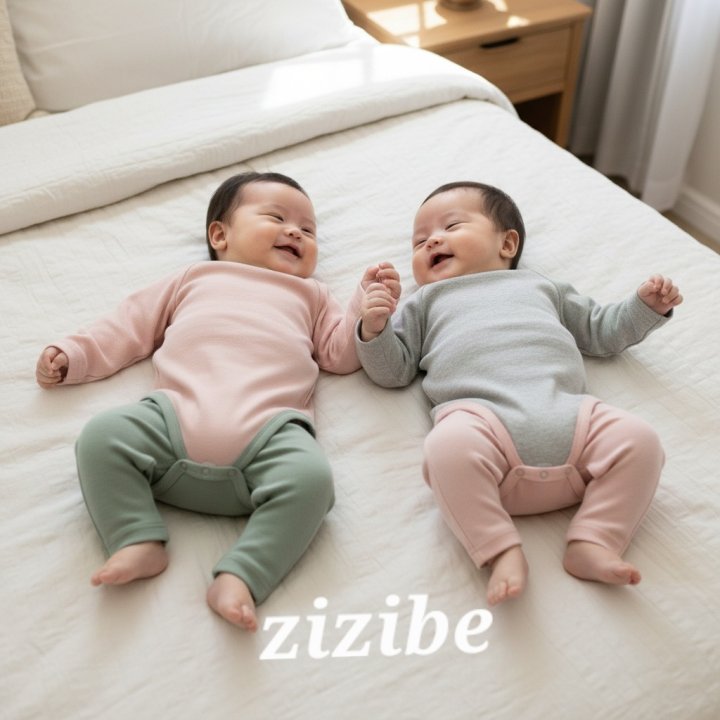 Zizibe - Korean Baby Fashion - #babyoutfit - Ribbed Bodysuit Pants Set - 3