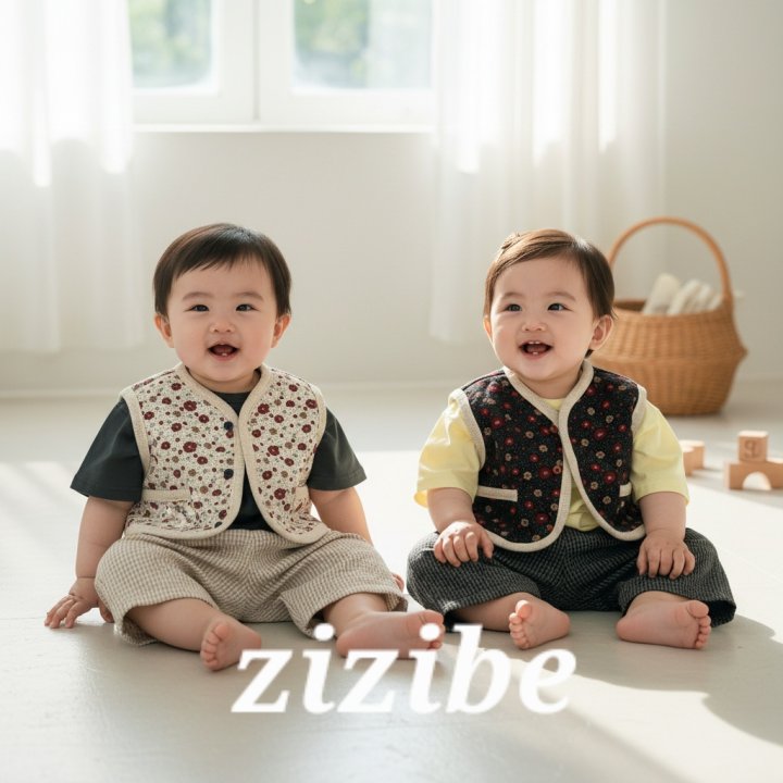 Zizibe - Korean Baby Fashion - #babyoutfit - Flower Vest - 6