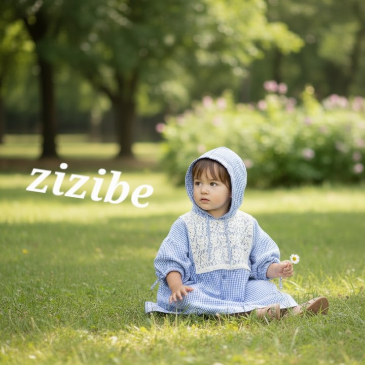 Check One-piece (Lace Bib Not Included) by Zizibe for Baby - view 3