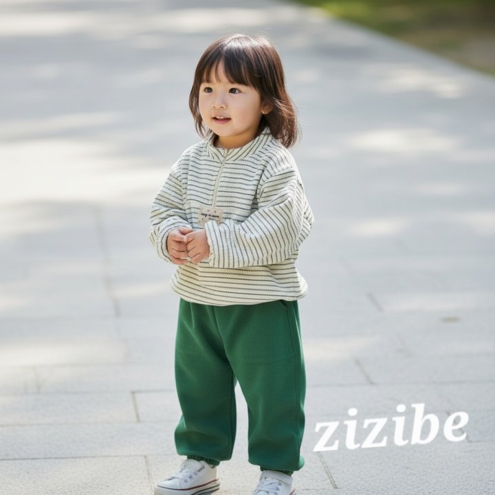 Zizibe - Korean Baby Fashion - #babywear - Patch Stripe Top Bottom Set - 8