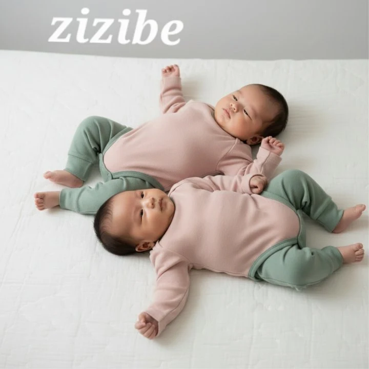 Zizibe - Korean Baby Fashion - #babyoutfit - Ribbed Bodysuit Pants Set - 4