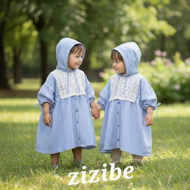 Check One-piece (Lace Bib Not Included) by Zizibe for Baby - view 4