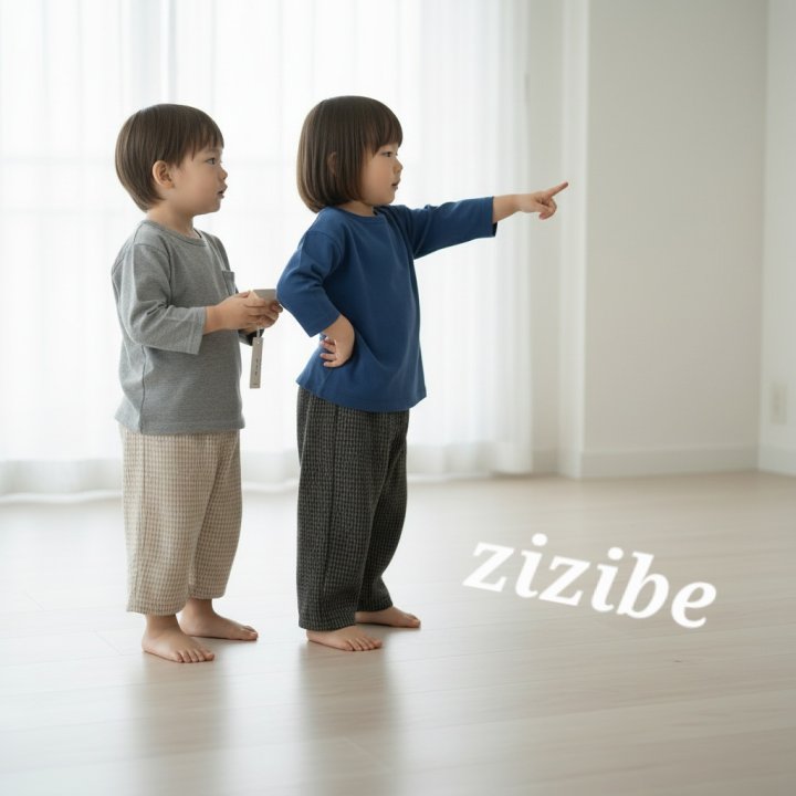 Zizibe - Korean Baby Fashion - #onlinebabyboutique - Check Baggy Pants - 12