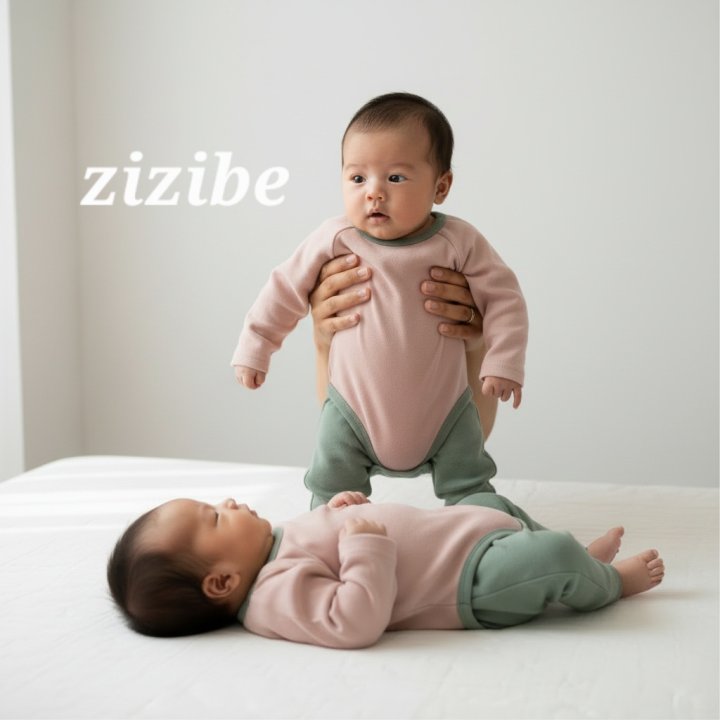 Zizibe - Korean Baby Fashion - #onlinebabyboutique - Ribbed Bodysuit Pants Set - 5