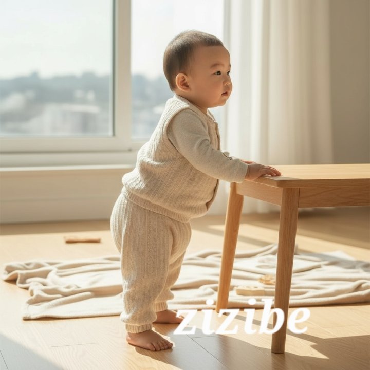 Zizibe - Korean Baby Fashion - #onlinebabyshop - Ruby Knit Jogger Pants - 3