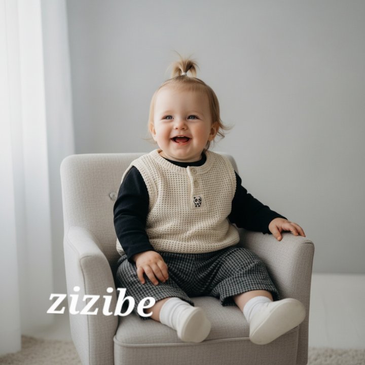 Zizibe - Korean Baby Fashion - #onlinebabyshop - Chrome Panda Vest