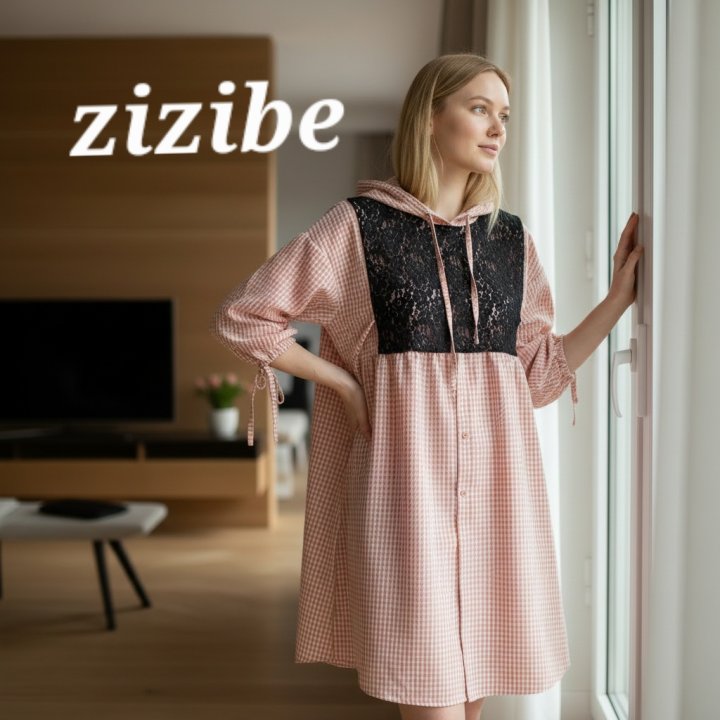 Mom Check Midi One-piece (Lace Bib Not Included) by Zizibe for Mom + child - view 3