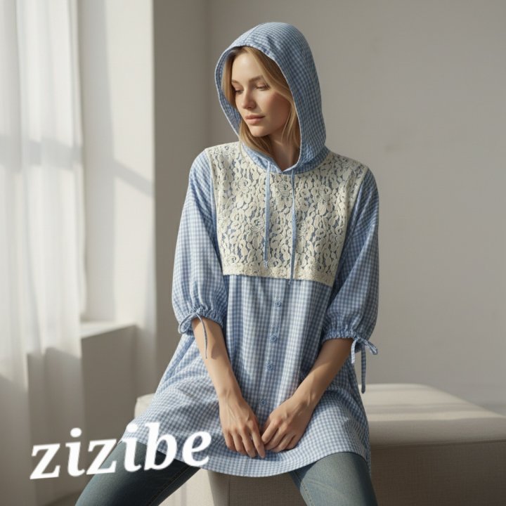 Mom Check Midi One-piece (Lace Bib Not Included) by Zizibe for Mom + child - view 8