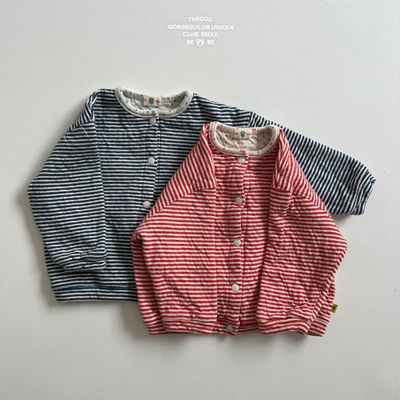 go;u - Korean Baby Fashion - #babyboutique - Bebe Stripe Dot Cardigan