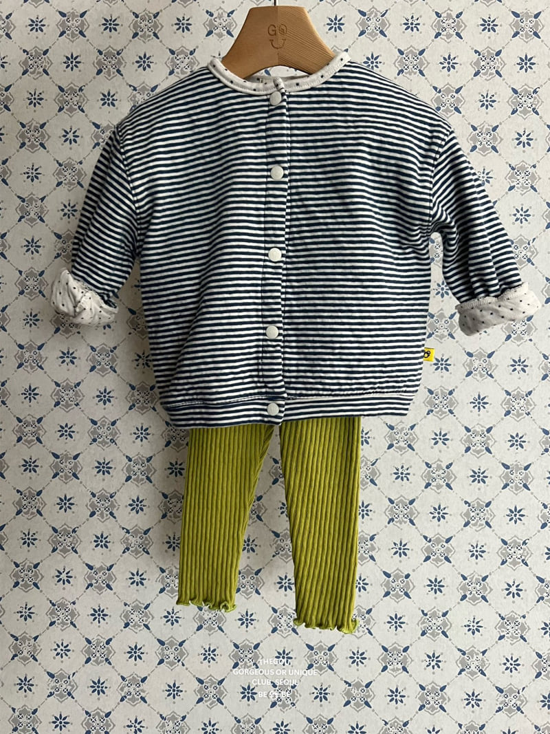 go;u - Korean Baby Fashion - #babyclothing - Bebe Stripe Dot Cardigan - 3