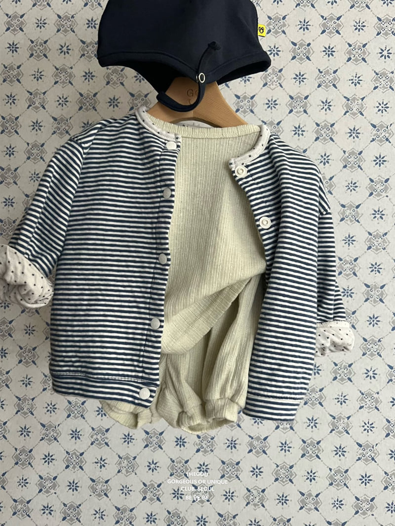 go;u - Korean Baby Fashion - #babyclothing - Bebe Stripe Dot Cardigan - 4