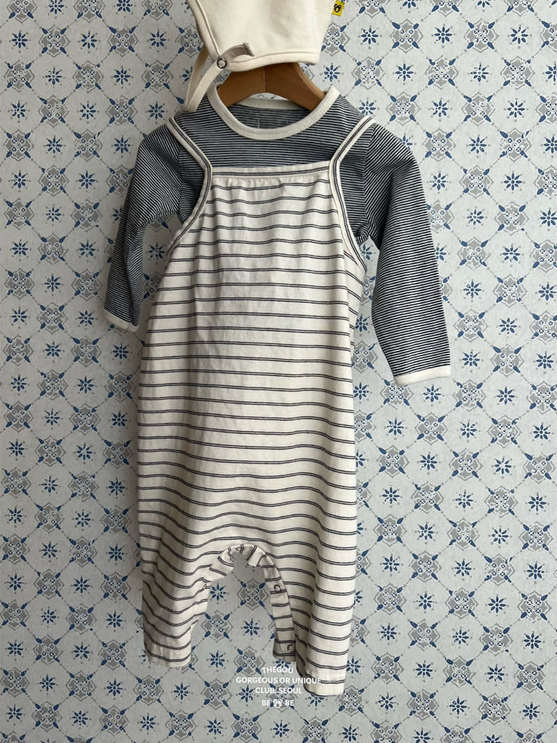 go;u - Korean Baby Fashion - #babyoninstagram - Bebe Stripe Overalls - 2