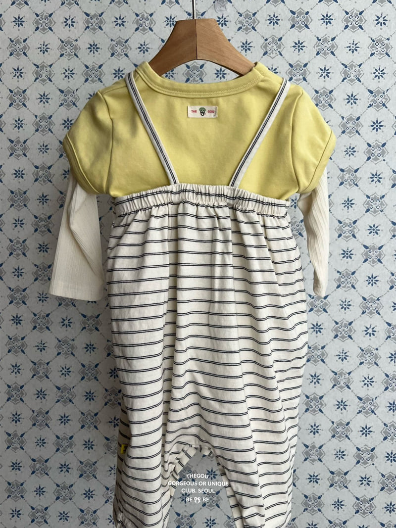 go;u - Korean Baby Fashion - #babyoutfit - Bebe Stripe Overalls - 5
