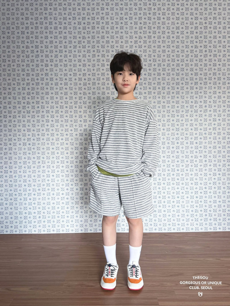 go;u - Korean Children Fashion - #childofig - Terry Stripe Set (Junior) - 6