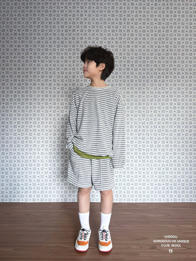 go;u - Korean Children Fashion - #childofig - Terry Stripe Set (Junior) - 7