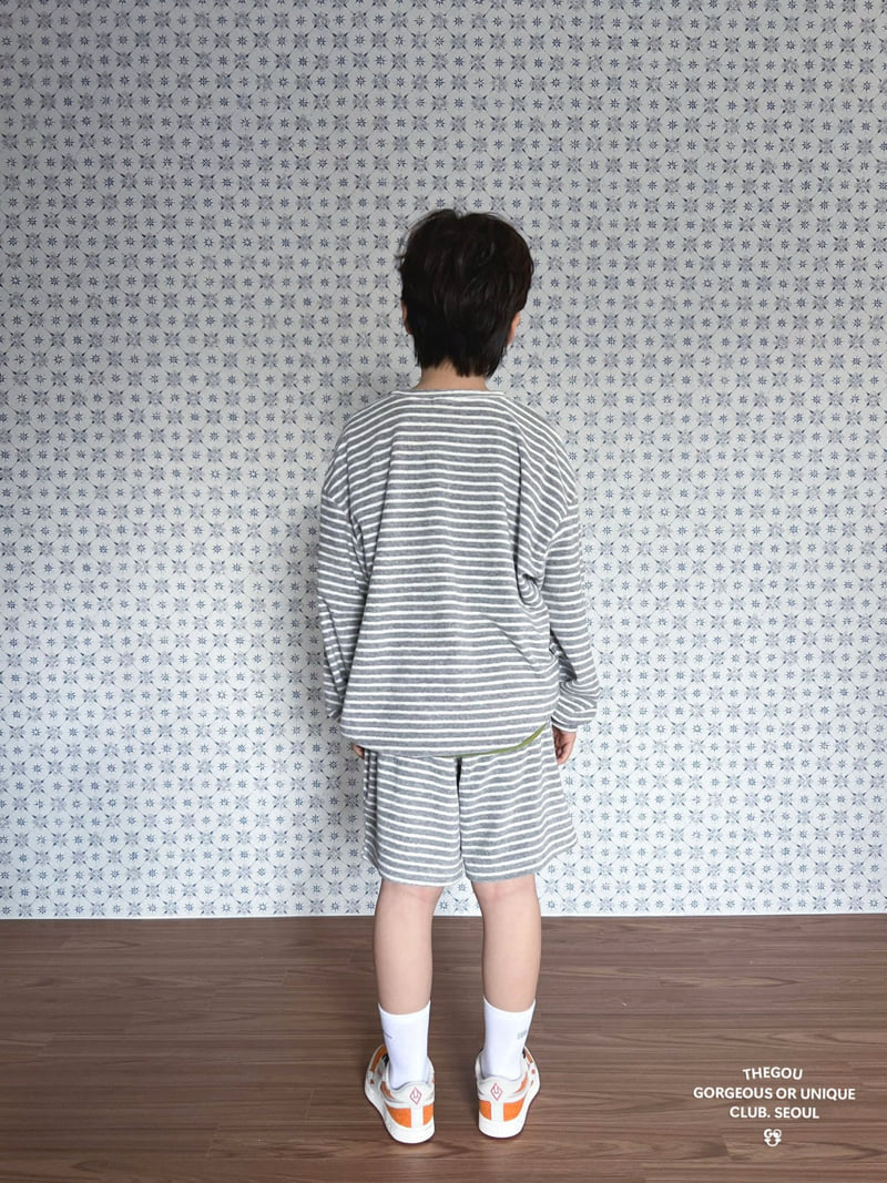 go;u - Korean Children Fashion - #childrensboutique - Terry Stripe Set (Junior) - 8