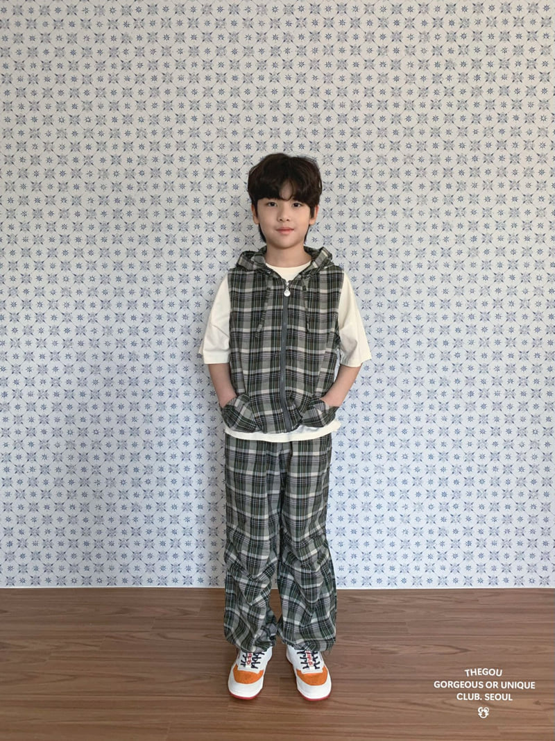 go;u - Korean Children Fashion - #discoveringself - Hooded Check Vest - 11