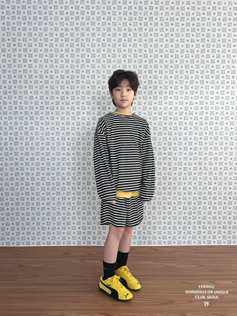 go;u - Korean Children Fashion - #discoveringself - Terry Stripe Set (Junior) - 10