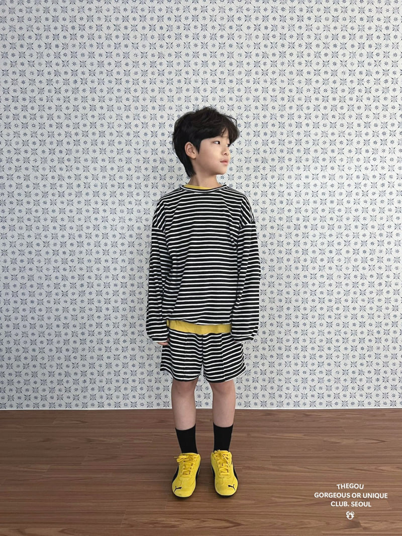 go;u - Korean Children Fashion - #fashionkids - Terry Stripe Set (Junior) - 11