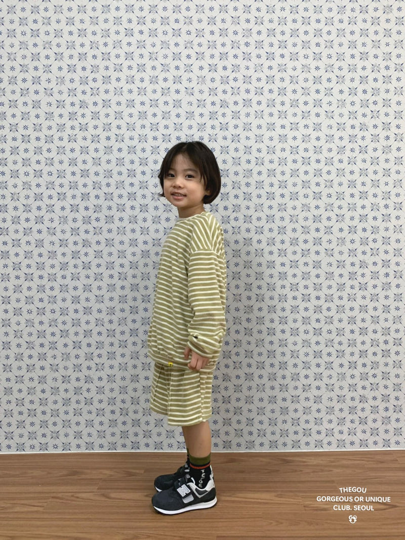 go;u - Korean Children Fashion - #magicofchildhood - Terry Stripe Set (Junior) - 3