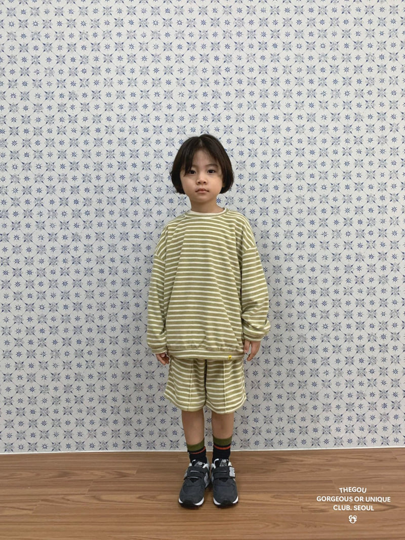 go;u - Korean Children Fashion - #magicofchildhood - Terry Stripe Set (Junior) - 4