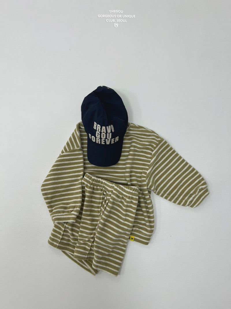 go;u - Korean Children Fashion - #prettylittlegirls - Terry Stripe Set (Junior) - 5
