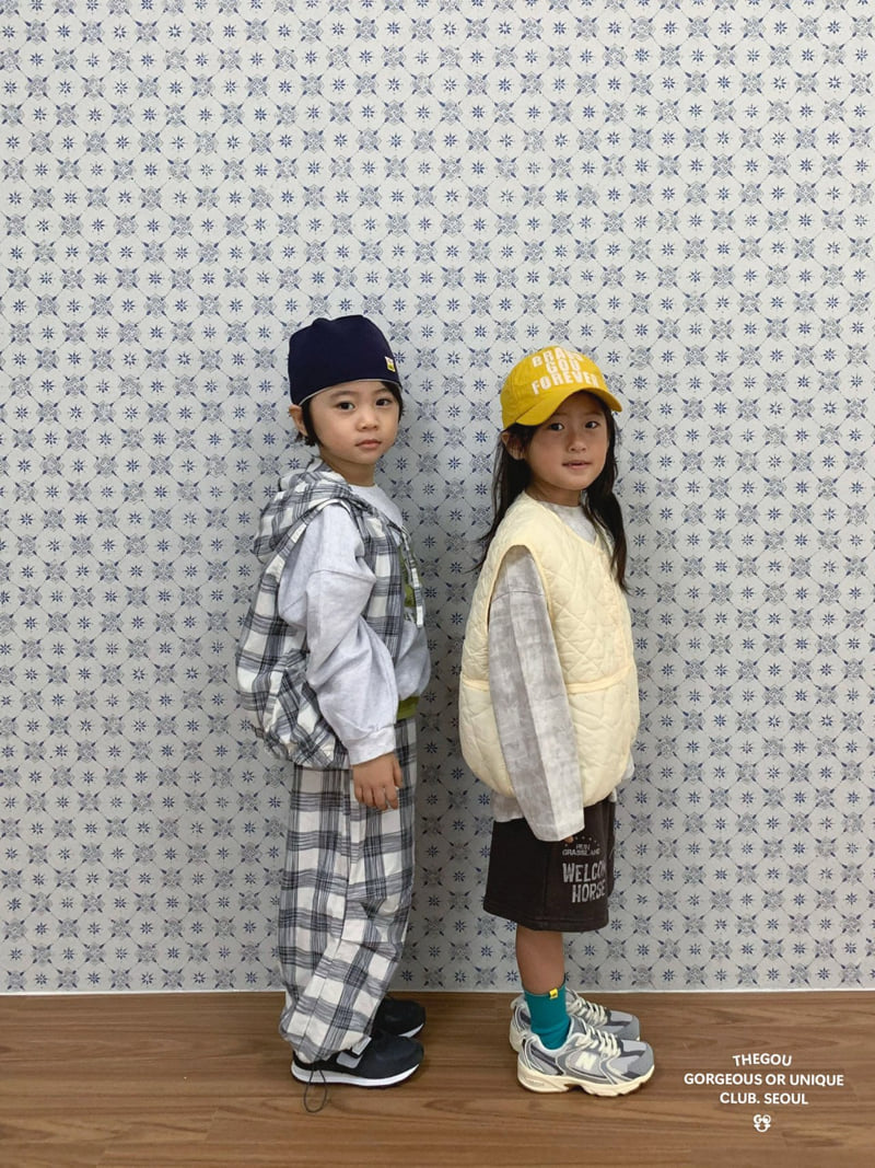 go;u - Korean Children Fashion - #stylishchildhood - Hooded Check Vest - 7