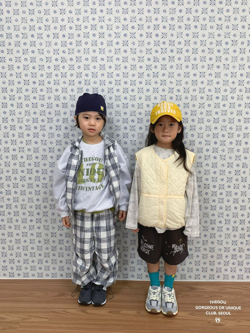 go;u - Korean Children Fashion - #toddlerclothing - Hooded Check Vest - 6