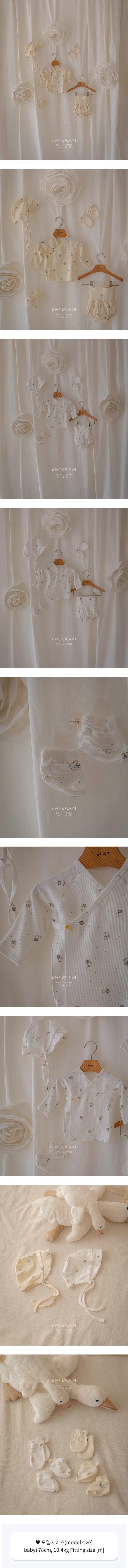 1 Gram - Korean Baby Fashion - #babygirlfashion - Bonbon Newborn Bloomer Set (Foot Cover-Hand Cover-Hat)