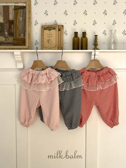 Check Frill Pants Check Frill Pants