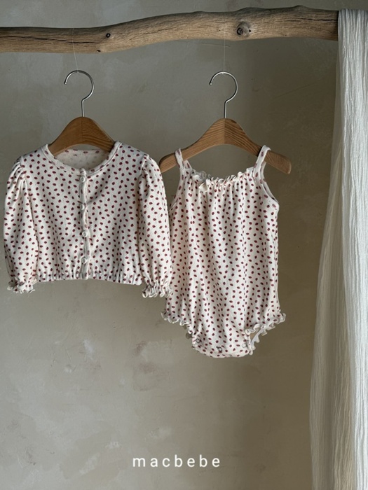 Strawberry Eyelet Cardigan Set Strawberry Eyelet Cardigan Set