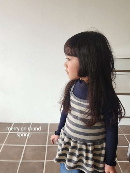 Stripe Shirring Sleeveless Top