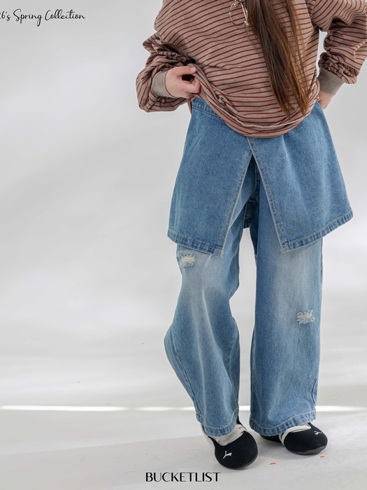 Layered Denim Skirt