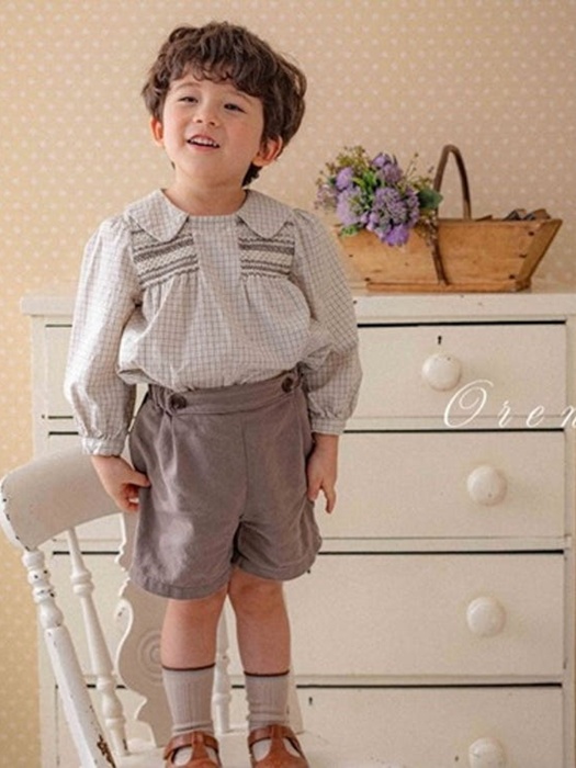 Cherry Smocking Blouse Pants Set Cherry Smocking Blouse Pants Set