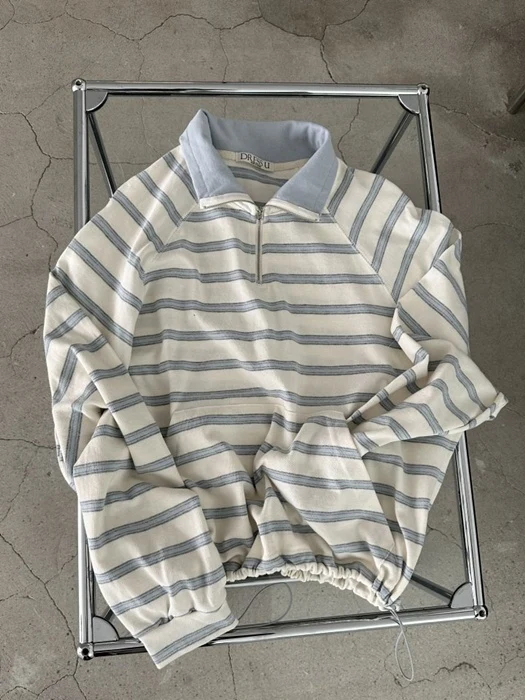 Striped Half-Zip Sweatshirt Striped Half-Zip Sweatshirt