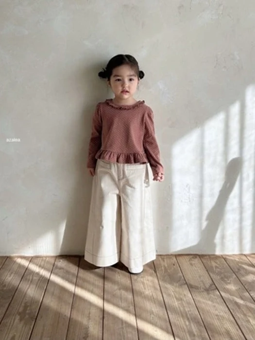 Solid Wide Denim Pants (Cream) Solid Wide Denim Pants (Cream)