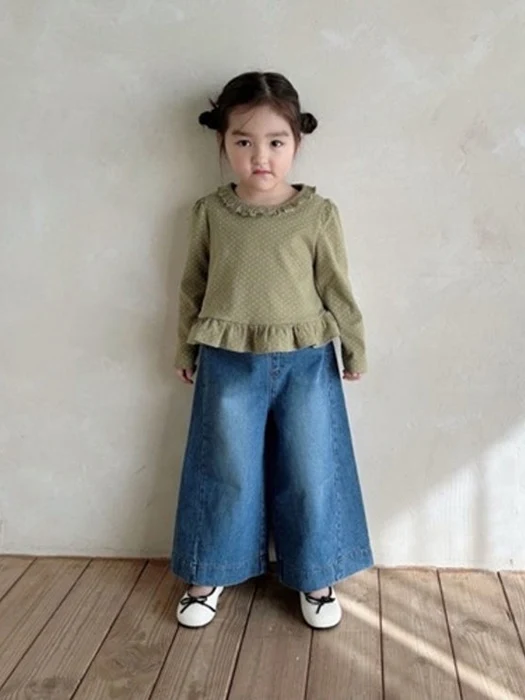 Solid Wide Denim Pants Solid Wide Denim Pants