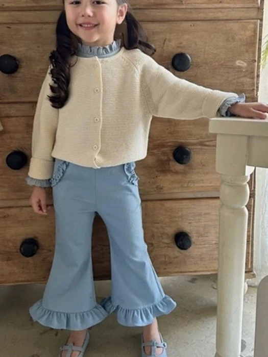 Denim Frill Bootcut Pants Denim Frill Bootcut Pants