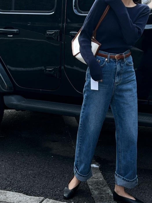Gold Brushed Denim Pants