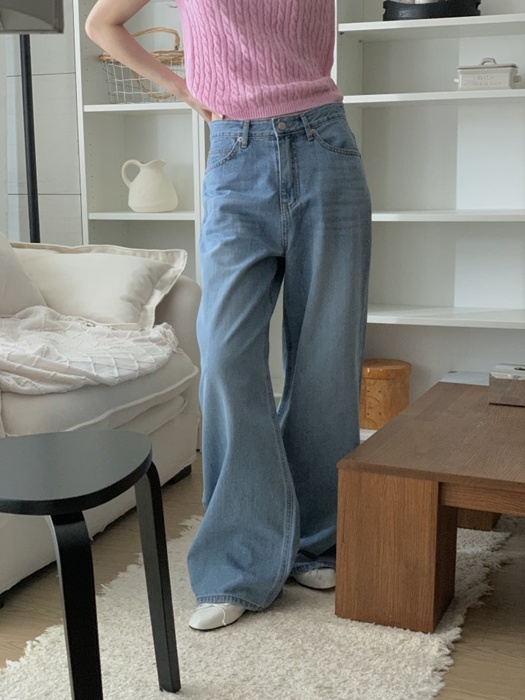 Hooded Pocket Wide Denim Pants