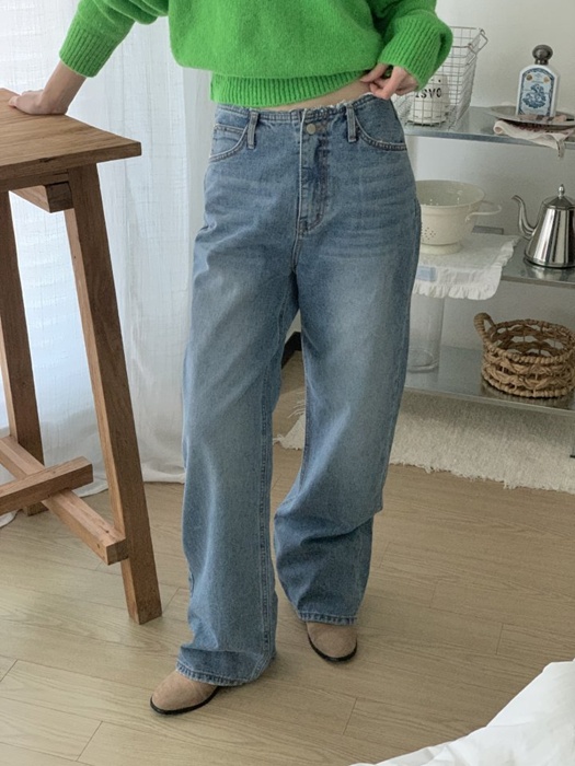 No-OB Wide Denim Pants